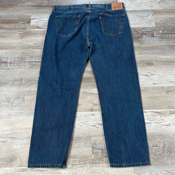 Levi’s 505 Jeans Blue 100% Cotton Denim Straight Leg Mid Rise W42 L32 - Picture 4 of 7
